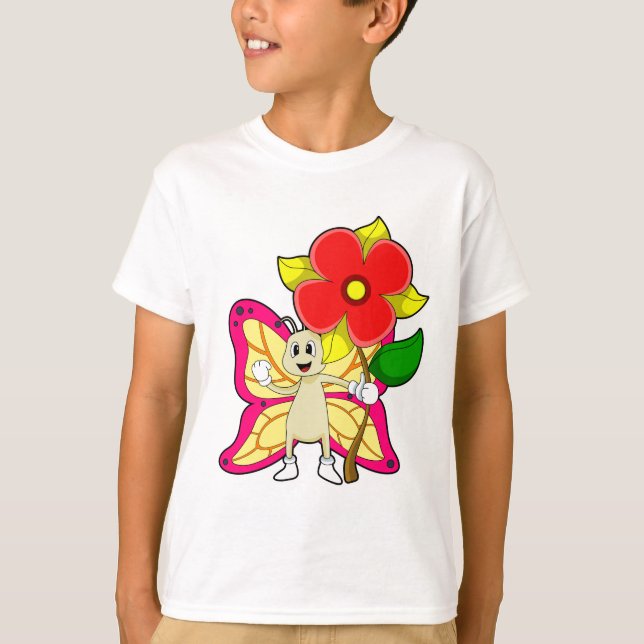 Camiseta Borboleta com Flor (Frente)