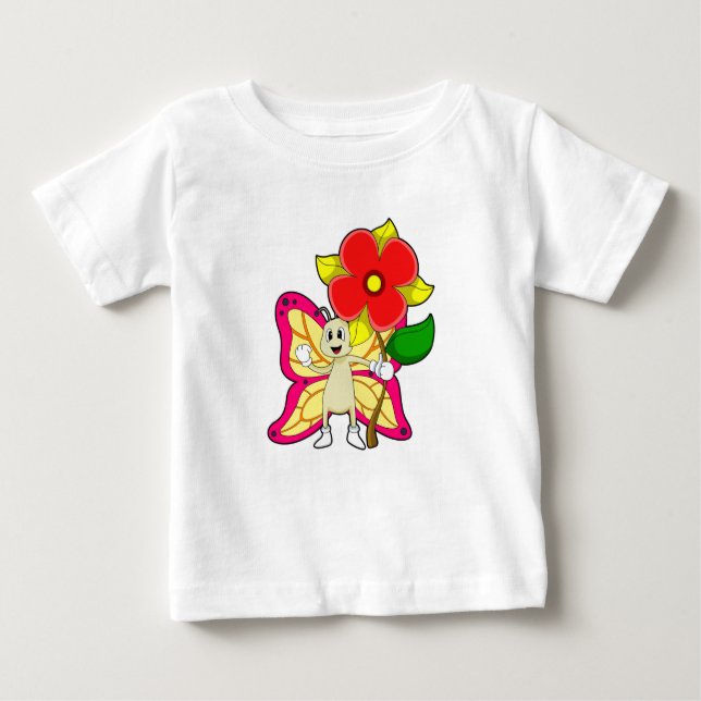 Camiseta Borboleta com Flor (Frente)