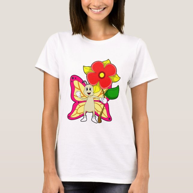 Camiseta Borboleta com Flor (Frente)