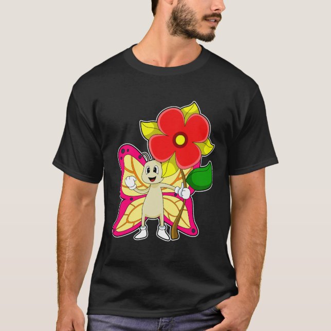 Camiseta Borboleta com Flor (Frente)