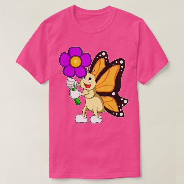 Camiseta Borboleta com Flor 3 (Frente do Design)