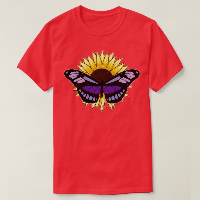 Camiseta Borboleta com girassol (Frente do Design)