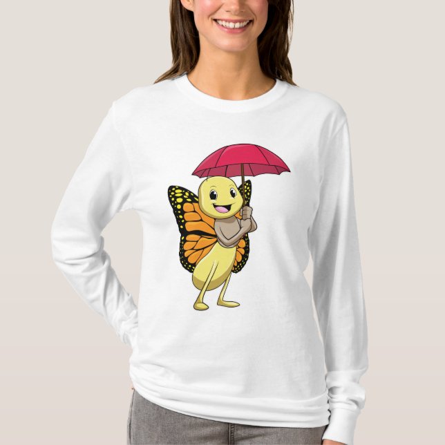 Camiseta Borboleta com guarda-chuva (Frente)