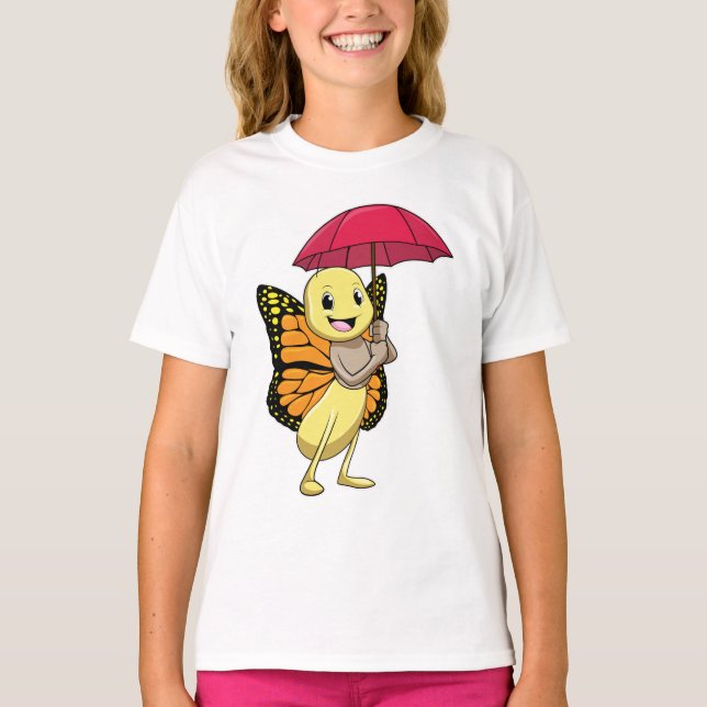 Camiseta Borboleta com guarda-chuva (Frente)