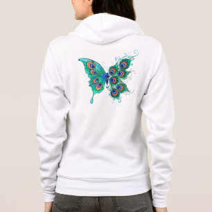 Camiseta Borboleta com Penas de Pavão Verde