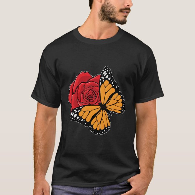 Camiseta Borboleta com Rosa (Frente)
