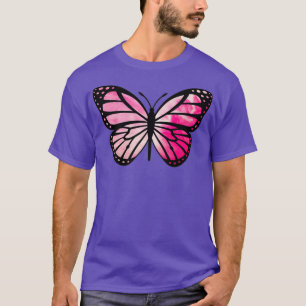 Camiseta Borboleta cor-de-rosa-monarca borboleta colorida M
