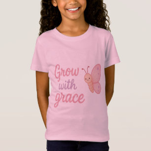 Camiseta Borboleta Cresça Com Graça para Meninas –