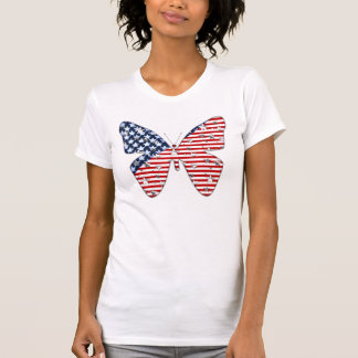 Camiseta Borboleta da Bandeira Americana