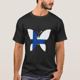 Camiseta Borboleta da Bandeira Finlandesa Raízes Finlandesa