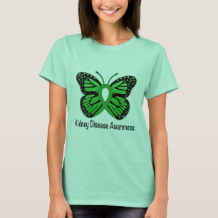 Camiseta Borboleta da consciência da doença renal da