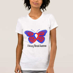 Camiseta Borboleta da consciência da fibrose pulmonaa