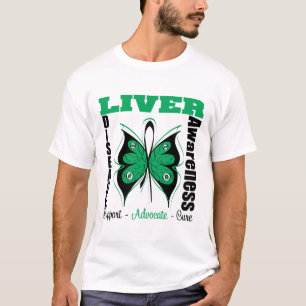 Camiseta Borboleta da consciência da infecção hepática