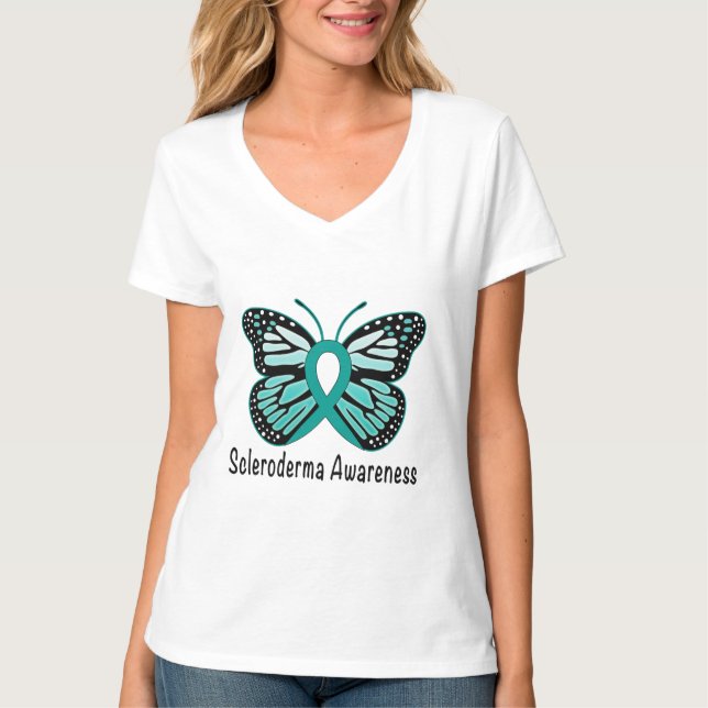 Camiseta Borboleta da consciência do Scleroderma (Frente)