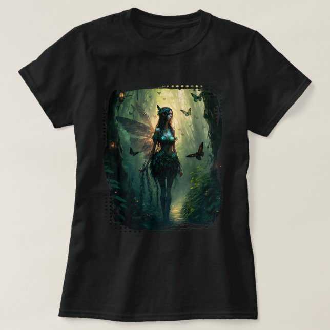 Camiseta Borboleta de algodão estético de passas de fada (Frente do Design)