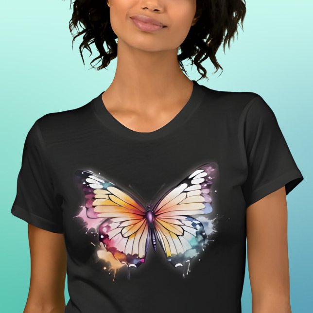 Camiseta Borboleta de Aquarela (Criador carregado)