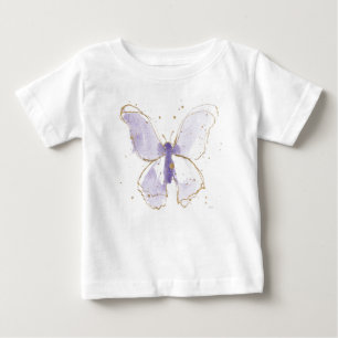 Camiseta Borboleta de Aquarela Lavanda