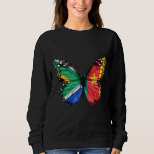 Camiseta Borboleta de Bandeira da África do Sul