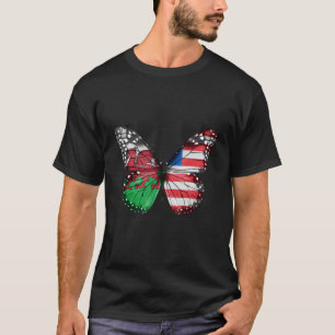 Camiseta Borboleta de Bandeira da Libéria galesa