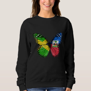 Camiseta Borboleta de Bandeira do Haiti-jamaicano