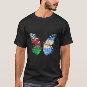 Camiseta Borboleta de bandeira galesa argentina