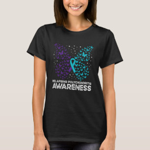Camiseta Borboleta de Conscientização da Policontrite Recid