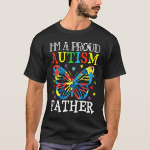 Camiseta Borboleta de Conscientização do Autismo Sou um Pai