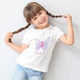 Camiseta Borboleta de Cores de Pastel Cótis Aniversário