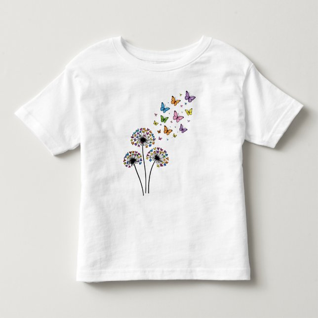 Camiseta Borboleta de dente-de-leão em voo (Frente)