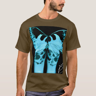 Camiseta Borboleta de esqueleto de Xray azul e linda