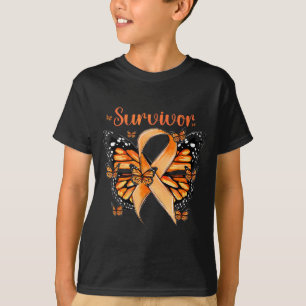 Camiseta Borboleta de Fita Laranja Conscientização da Escle