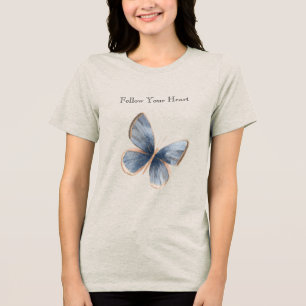 Camiseta Borboleta de Ganga Azul Falsa