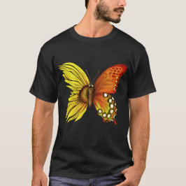 Camiseta Borboleta de girassol, colheita floral