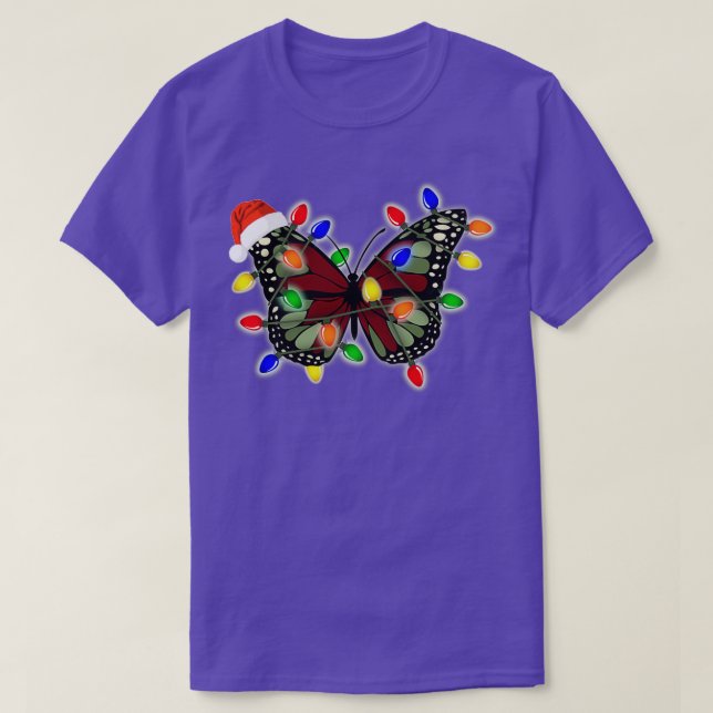 Camiseta Borboleta de Natal ferida no cabo leve (Frente do Design)