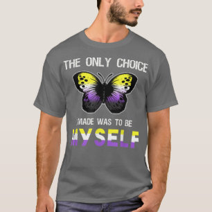 Camiseta Borboleta de Orgulho Não Binário Funny LGBT Nonbin