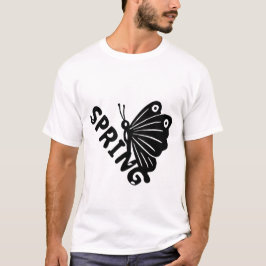 Camiseta Borboleta de Primavera Estética Gráfica Minimalist