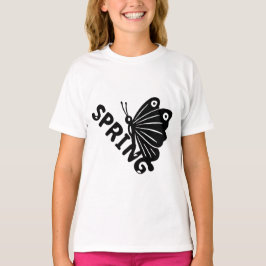 Camiseta Borboleta de Primavera Estética Gráfica Minimalist