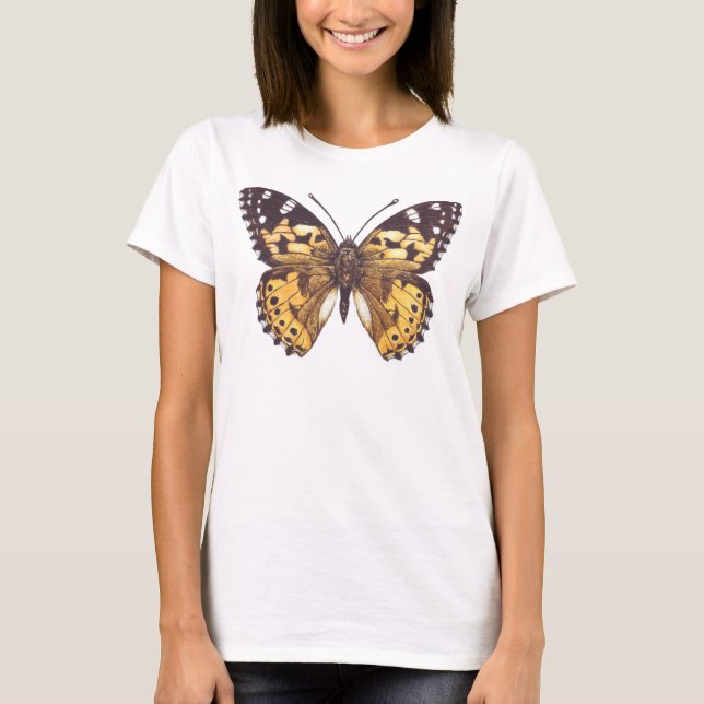 Camiseta Borboleta-de-senhora pintada (Frente)