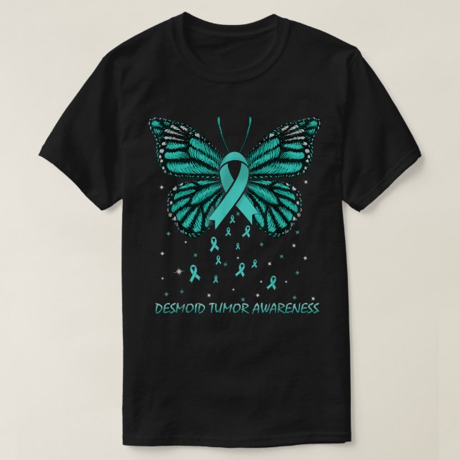 Camiseta Borboleta de Sensibilização para o Tumor Desumano (Frente do Design)