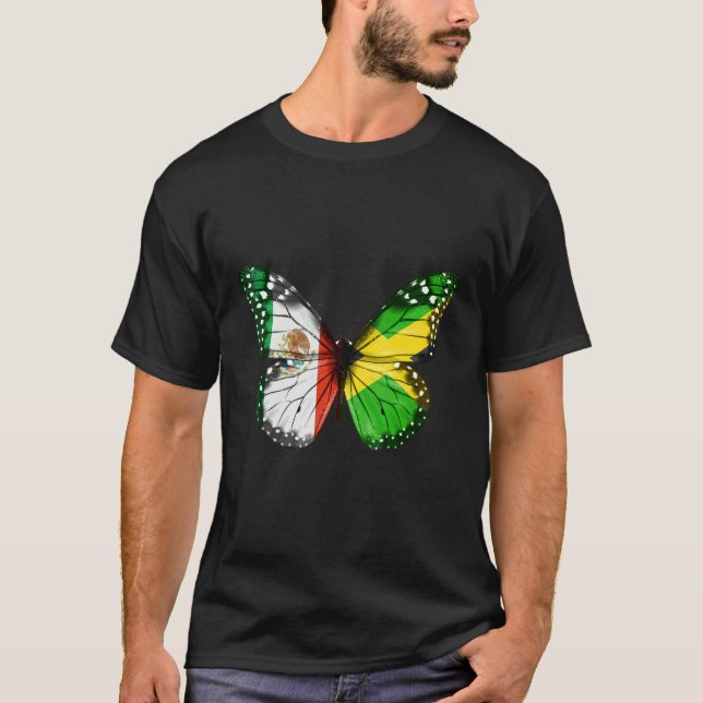 Camiseta Borboleta de Sinalizador Jamaicana Mexicana (Frente)