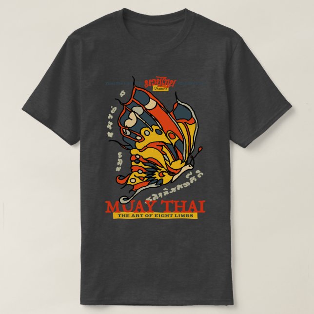 Camiseta Borboleta de Tatuagem Muay Thai (Frente do Design)