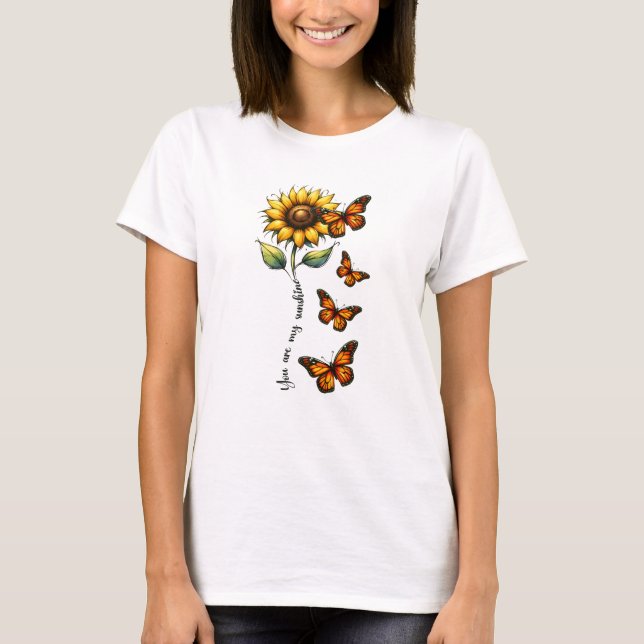 Camiseta Borboleta de Verão Vibrações de Sol (Frente)