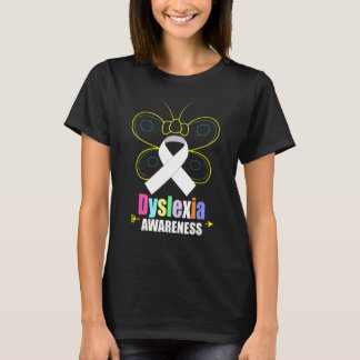 Camiseta Borboleta Dislexia Silver Ribbon Dislexia Awarenes
