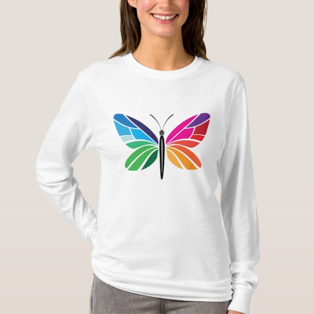 Camiseta Borboleta do arco-íris (Frente)