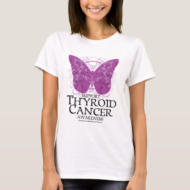 Camiseta Borboleta do cancer de tiróide (Frente)
