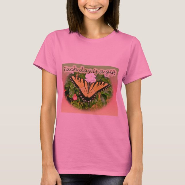 Camiseta Borboleta do Swallowtail do Tiger Cada dia é um pr (Frente)