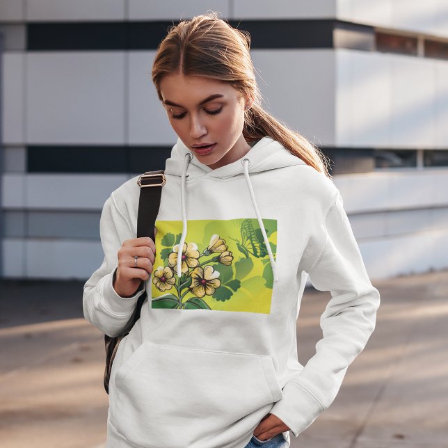 Camiseta Borboleta E Flores De Hoodie (Criador carregado)