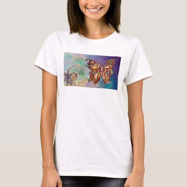 CAMISETA BORBOLETA EM BRILHOS DOURADOS (Frente)