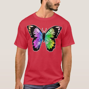 Camiseta Borboleta em cores arco-íris