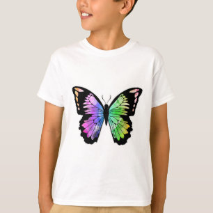 Camiseta Borboleta em cores arco-íris